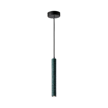 Nordic Cement Tube Pendant Light 1 Yellow/Blue/Green Hangs 12 Or 21.5H