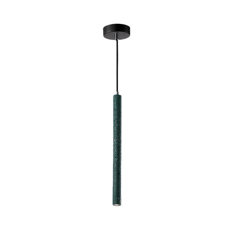 Nordic Cement Tube Pendant Light 1 Yellow/Blue/Green Hangs 12 Or 21.5H