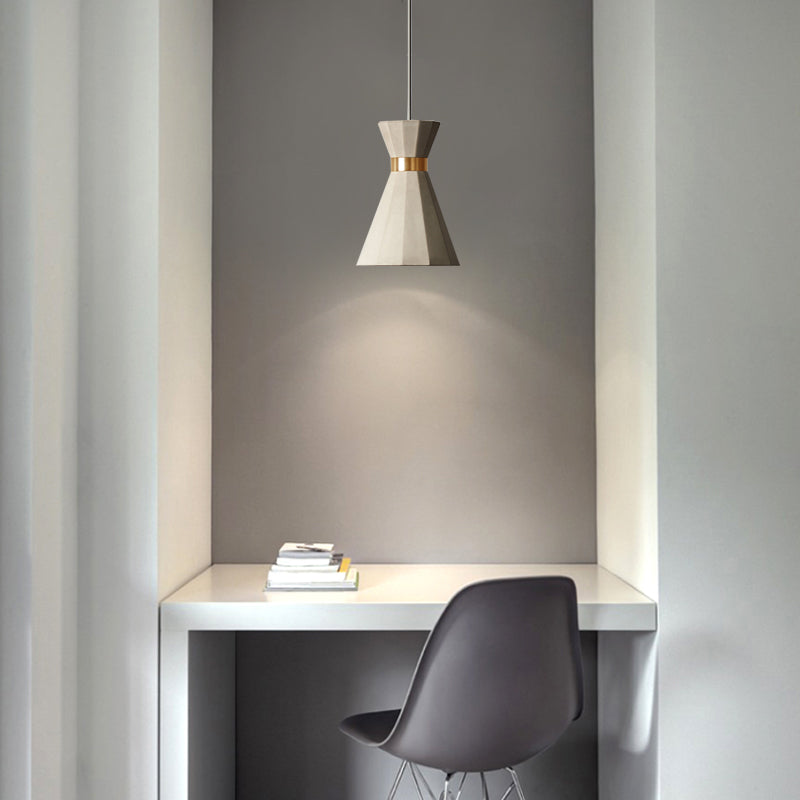 Nordic Cement Geometric Pendant Light Grey 1-Light 9/10 Wide