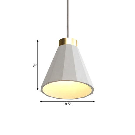 Industrial Cement Pendant Light | Wide Cone Shaped Shade 1 Grey Hanging Ceiling Lamp 8.5 Or 9.5