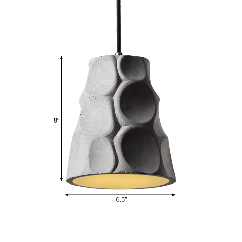 Nordic Style Grey Concrete Cone Pendant Light With 1-Light