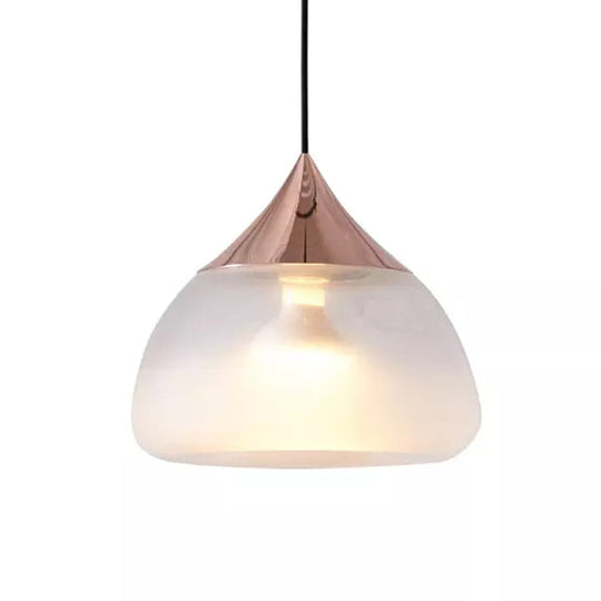 Modern Glass 1-Light Chrome/Gold/Rose Gold Hanging Pendant Light - Stout Design
