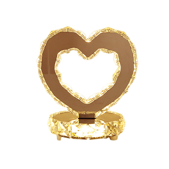 Sonia - Heart Crystal Nightstand Lamp Contemporary Led Bedside Lighting