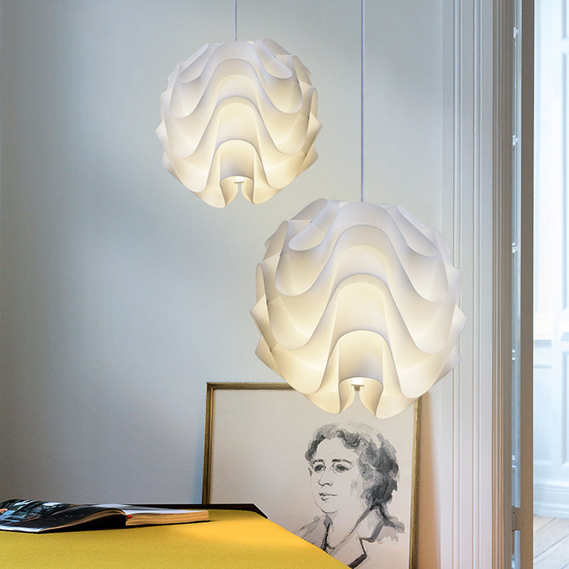 Acrylic Meringue Ceiling Light - Single White Pendant Simple & Stylish Design 7/9/12 Wide / 7