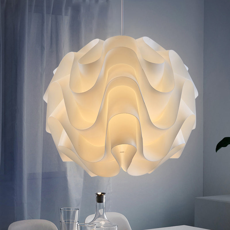 Acrylic Meringue Ceiling Light - Single White Pendant Simple & Stylish Design 7/9/12 Wide