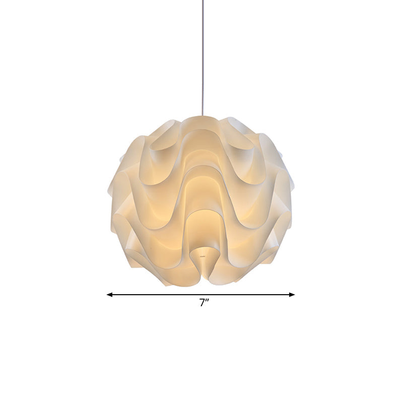 Acrylic Meringue Ceiling Light - Single White Pendant Simple & Stylish Design 7/9/12 Wide