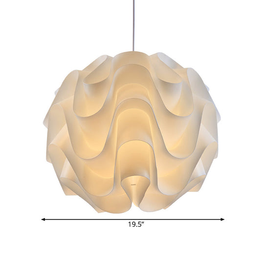 Acrylic Meringue Ceiling Light - Single White Pendant Simple & Stylish Design 7/9/12 Wide