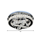 Modern Led Crystal Shade Ceiling Lamp With Stainless Steel Finish