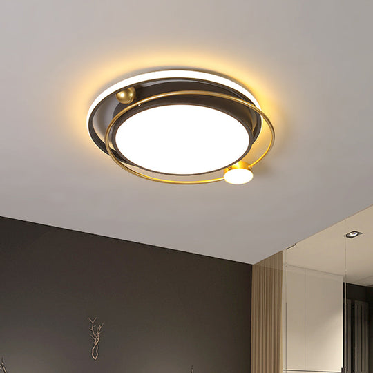 Minimalist Black - Gold Metallic Led Flush Mount Light Fixture