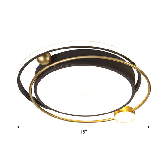 Minimalist Black - Gold Metallic Led Flush Mount Light Fixture