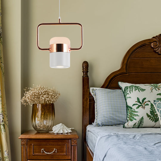 Margaret - Modern Black/White Cylinder Pendant Lamp Led Steel And Glass Hanging Lighting With