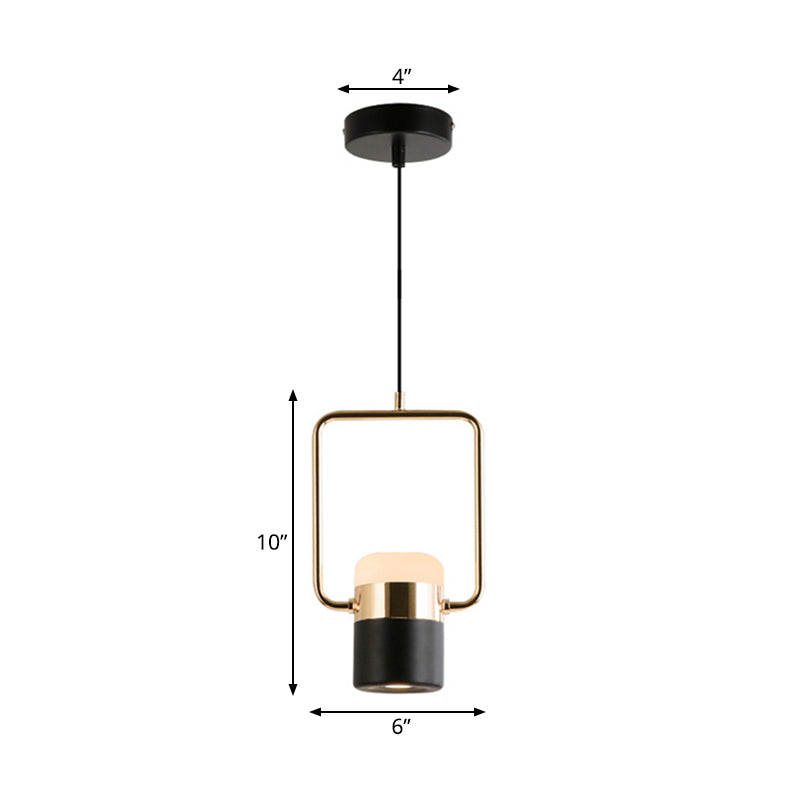 Margaret - Modern Black/White Cylinder Pendant Lamp Led Steel And Glass Hanging Lighting With