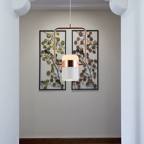 Margaret - Modern Black/White Cylinder Pendant Lamp Led Steel And Glass Hanging Lighting With