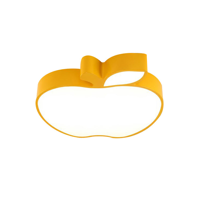 Apple Shape Led Flush Mount Ceiling Light For Childrens Bedroom - Modern Style