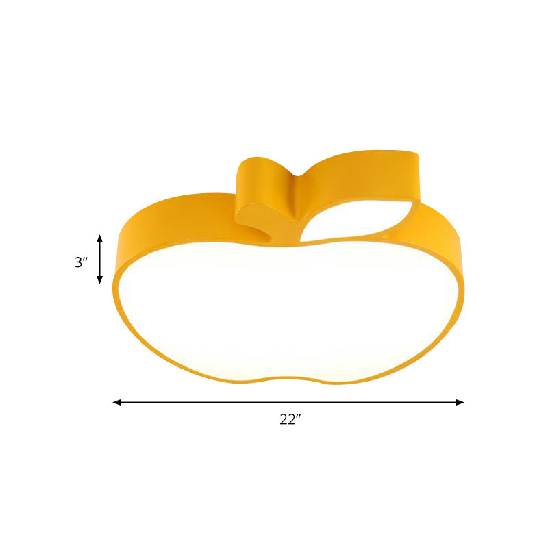 Apple Shape Led Flush Mount Ceiling Light For Children’s Bedroom - Modern Style
