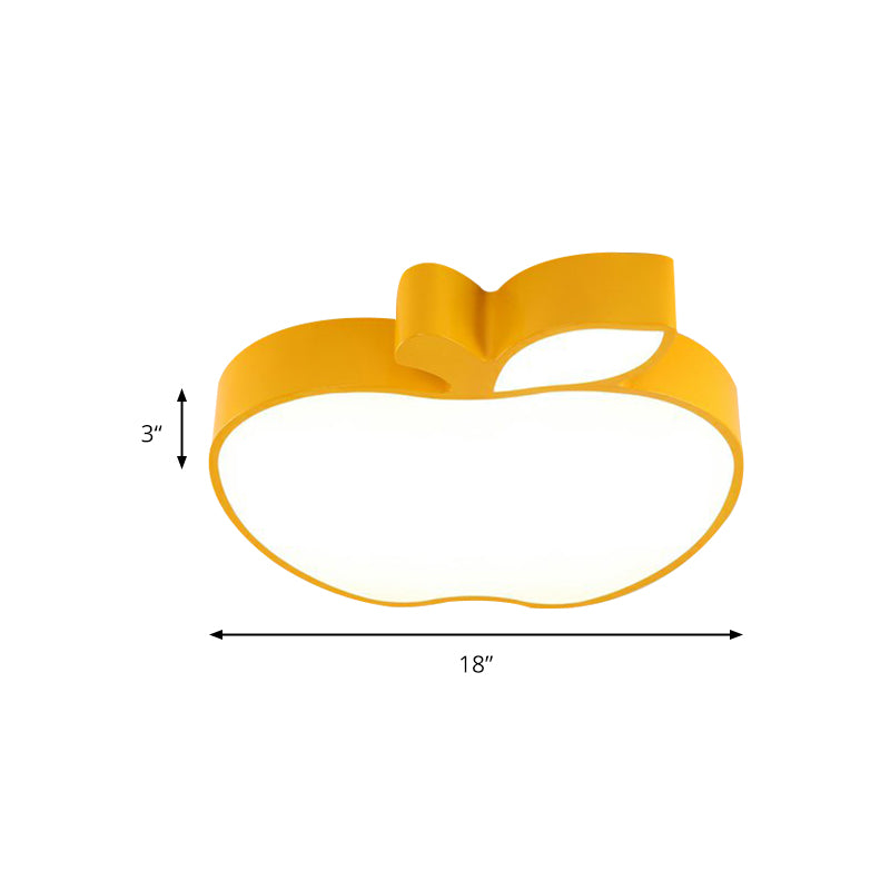 Apple Shape Led Flush Mount Ceiling Light For Children’s Bedroom - Modern Style