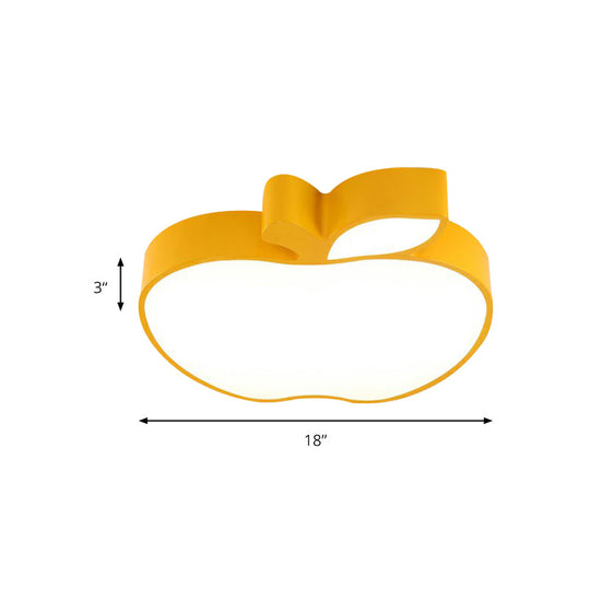 Apple Shape Led Flush Mount Ceiling Light For Childrens Bedroom - Modern Style