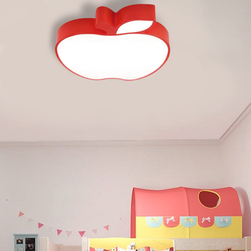 Apple Shape Led Flush Mount Ceiling Light For Childrens Bedroom - Modern Style