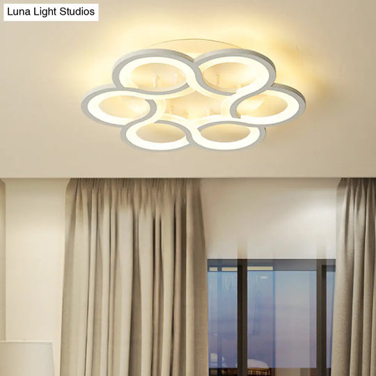 17/21 Contemporary Led Flush Mount Ceiling Light Fixture In Warm/White
