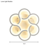 17’/21’ Contemporary Led Flush Mount Ceiling Light Fixture In Warm/White