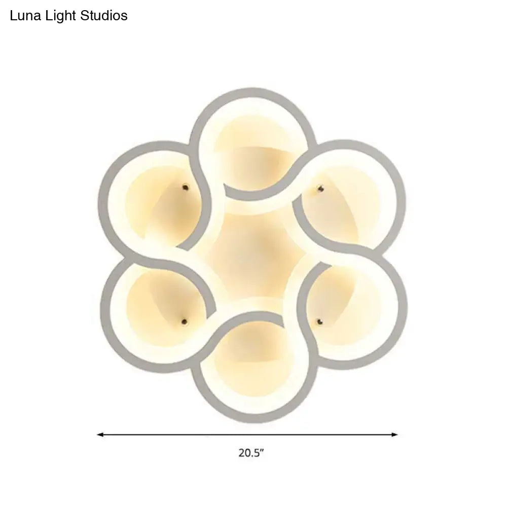 17/21 Contemporary Led Flush Mount Ceiling Light Fixture In Warm/White