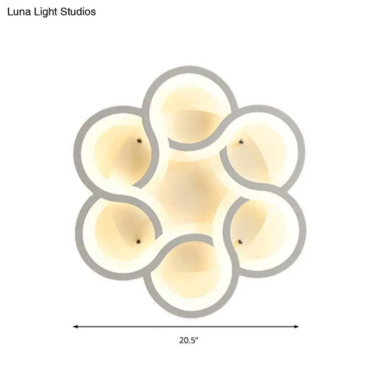 17/21 Contemporary Led Flush Mount Ceiling Light Fixture In Warm/White