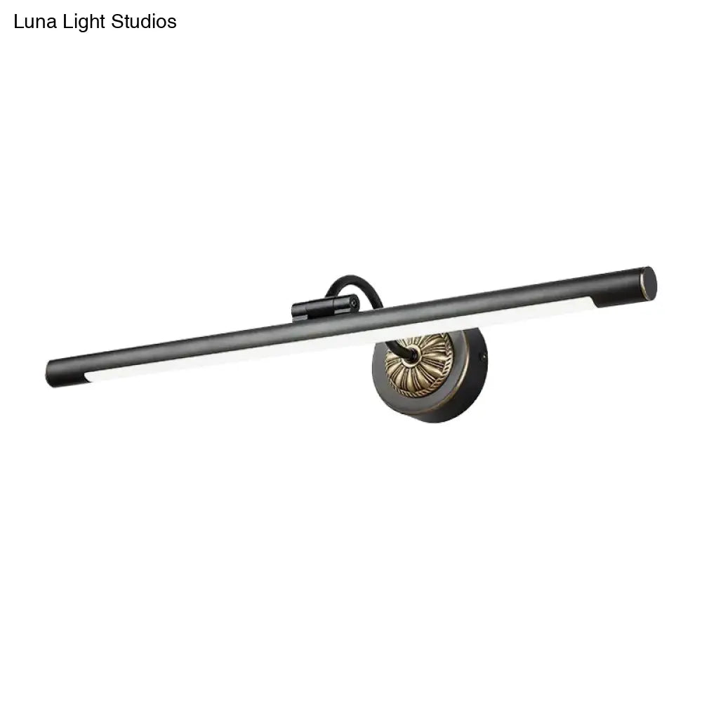 17-22 Modish Swing Arm Wall Lamp With Led Black Vanity Mirror Light
