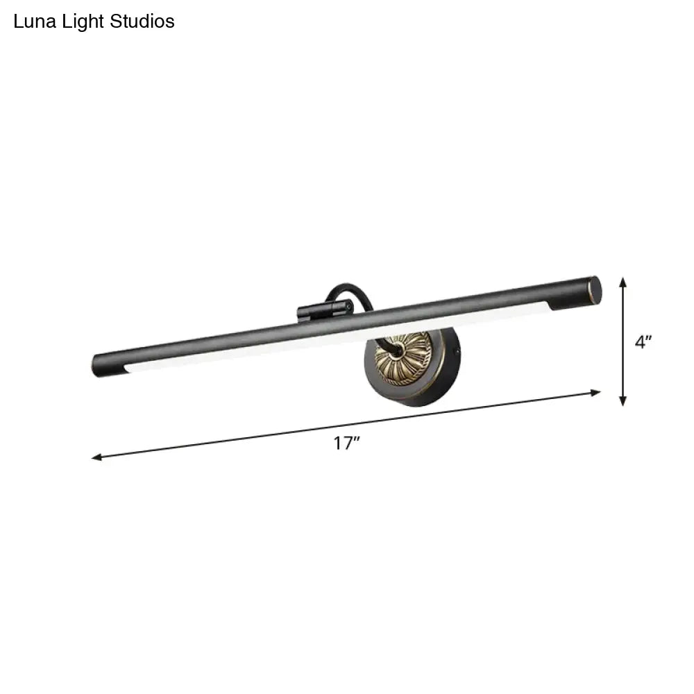17-22 Modish Swing Arm Wall Lamp With Led Black Vanity Mirror Light