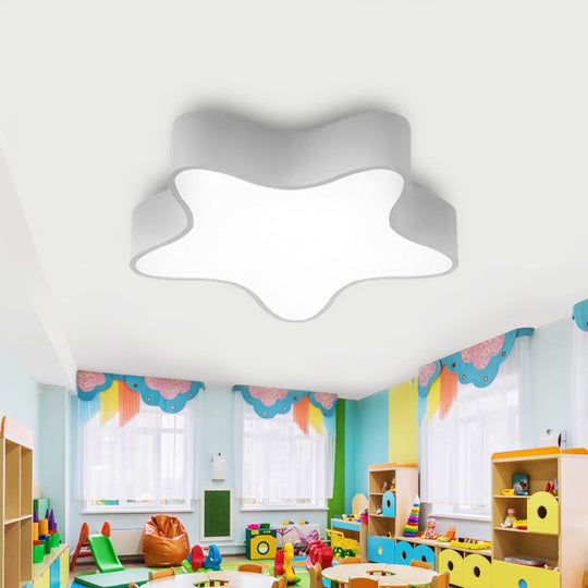 Contemporary Star Ceiling Light For Boys And Girls Bedroom White / 18