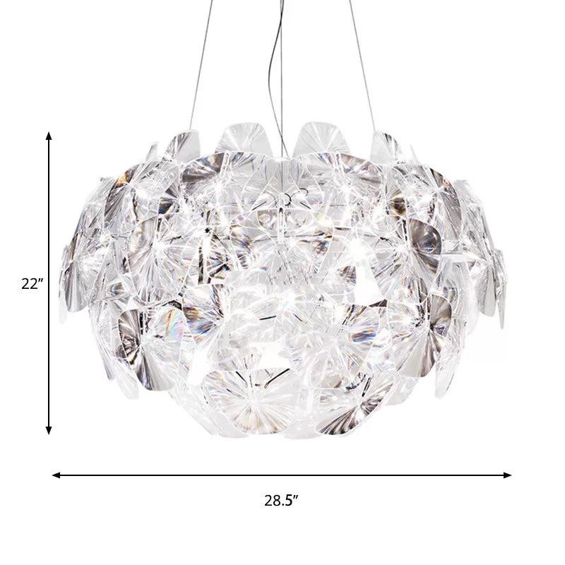 Modern Acrylic Globe Pendant Light - Clear Ceiling Lamp (24’/28.5’/43’ Wide)