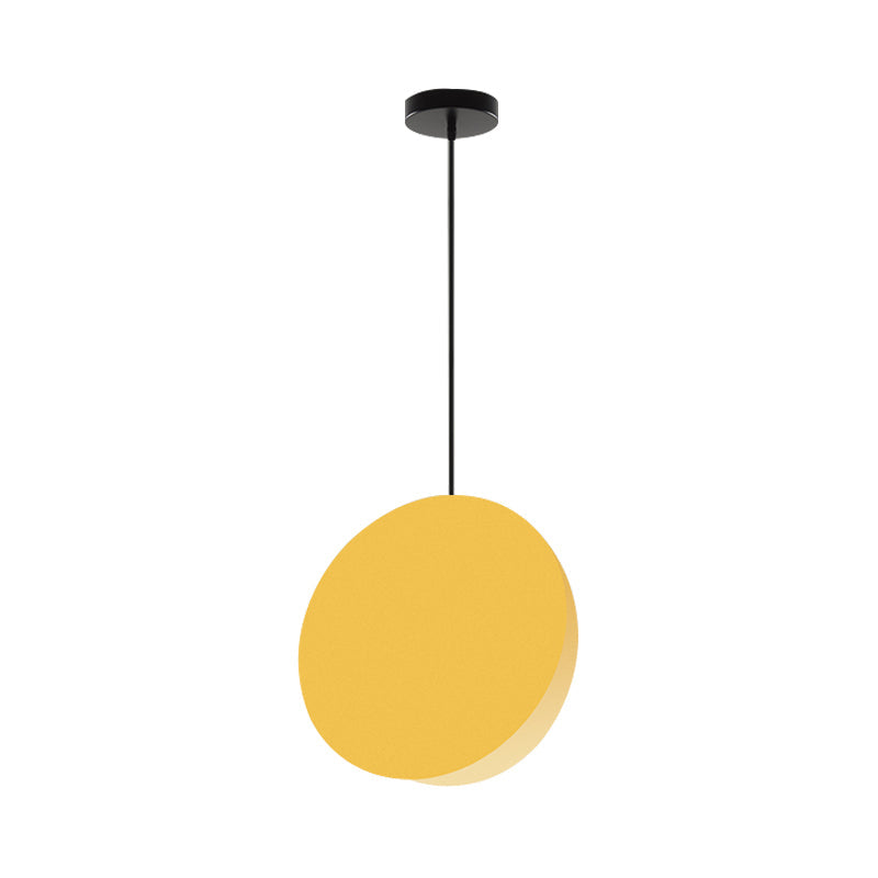 Modern Nordic Style 1-Light Metal Pendant Lamp (8’/12’W) - Black/Grey/White Hanging Ceiling Light