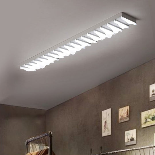 Modern Led Rectangular Ceiling Flush Light Fixture - 16/23.5/31.5 Wide White Flushmount Warm/White