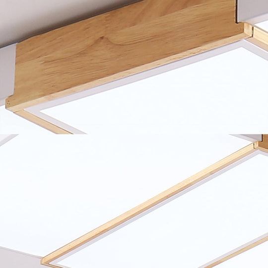 Macaron Acrylic Square Ceiling Mount Light: Candy Colored Led Lamp (16’/19.5’ Wide) In Green