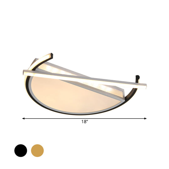 18’/21.5’ Geometric Flush Mount Led Ceiling Light In Black/Gold - Contemporary Metal Design