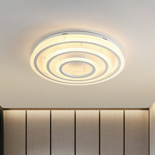 Contemporary Led Acrylic Hoop Ceiling Light In Warm/White - 18’/29.5’ Width White / 29.5’ Warm