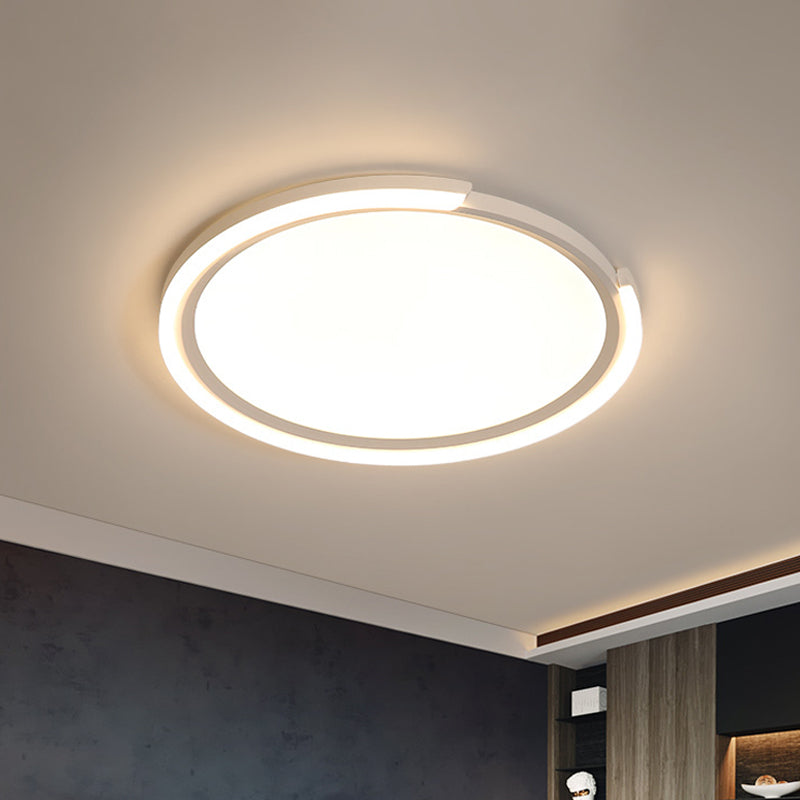 Sleek Led Flushmount Ceiling Lamp | Metallic Shade Warm/White Light 16’/19.5’/23.5’ Diameter
