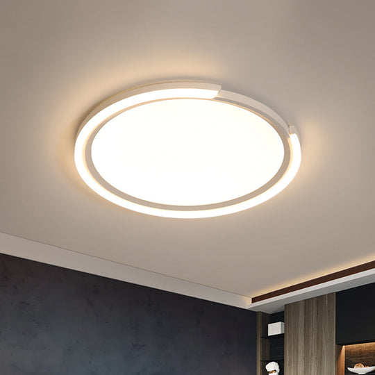 Sleek Led Flushmount Ceiling Lamp | Metallic Shade Warm/White Light 16’/19.5’/23.5’ Diameter