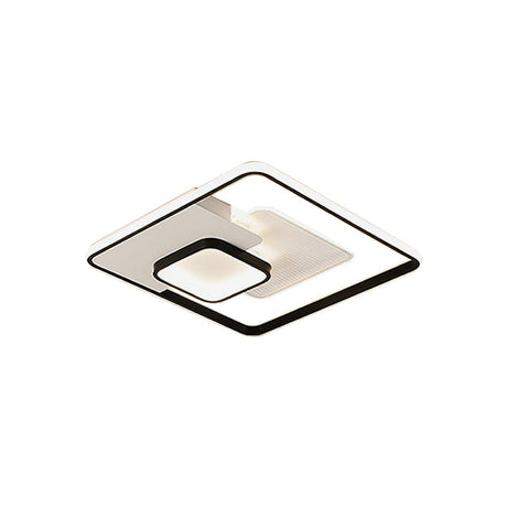 Modern Acrylic Led Flush Mount Ceiling Light In Black - 16.5’/20.5’ Width
