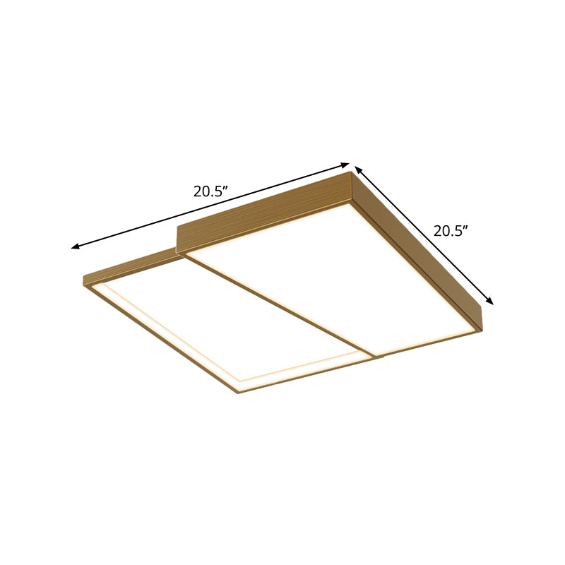 Nordic Metal Led Geometry Ceiling Light - Gold Flushmount 16.5/20.5 Wide