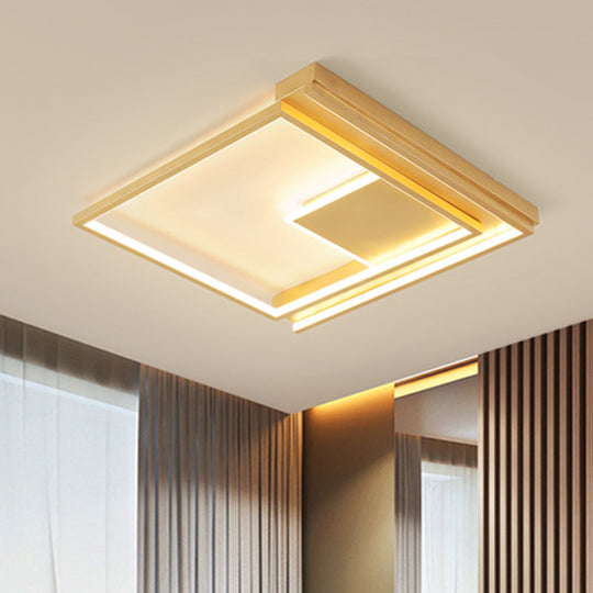 Modern Geometric Flush Mount Acrylic Led Gold Light Fixture - 16.5/20.5 W For Bedrooms / 16.5