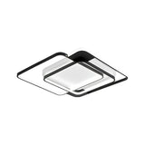 Modern Acrylic Led Flush Mount Light In Black - 16.5’/20.5’ Width Overlapping Design Perfect