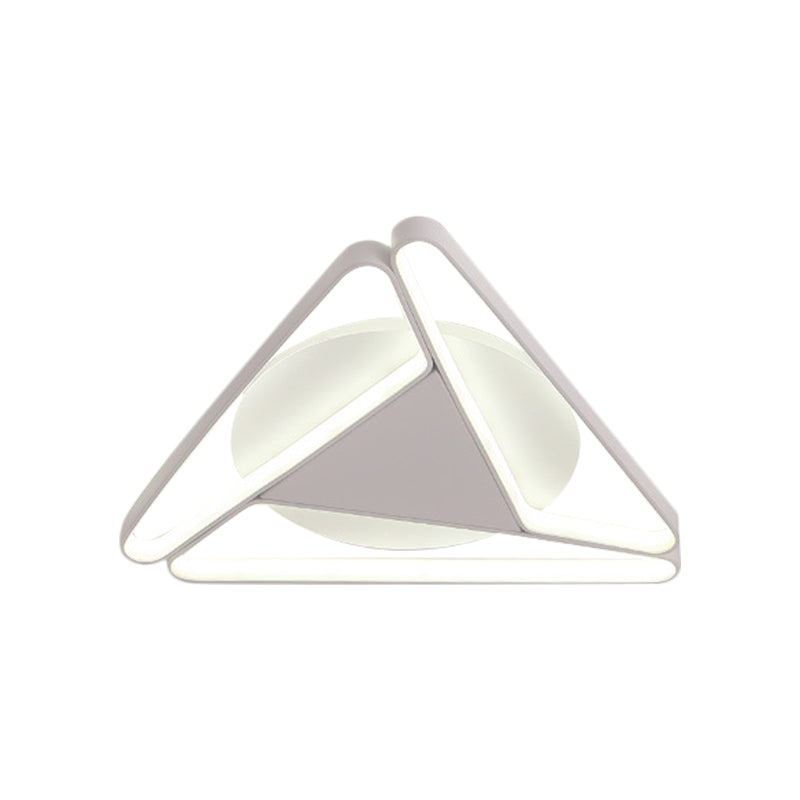 Nordic Led Flush Ceiling Light Acrylic Shade Black/White Triangle Mount Warm/White 19.5/29 W