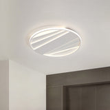 Minimalist Metallic Flush Mount Light Fixture In Warm/White Led 16’/19.5’ W