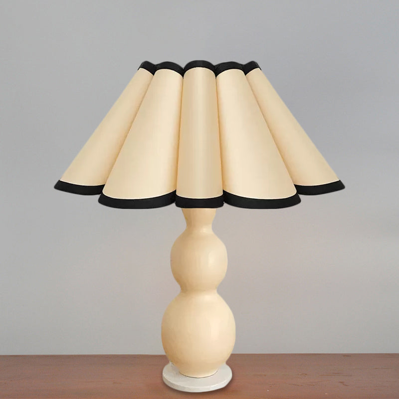 Alhena - Nordic Flared Night Lamp: Porcelain Gourd Bedside Table Lighting