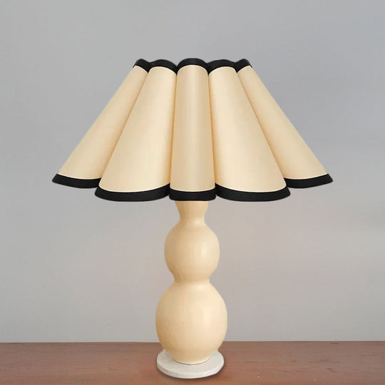 Alhena - Nordic Flared Night Lamp: Porcelain Gourd Bedside Table Lighting