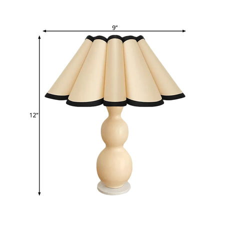Nordic Flared Night Lamp - Porcelain Gourd Base Coffee/Beige
