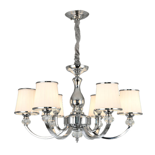 Modern Opal Glass Ceiling Hang Fixture With Chrome/Gold Pendant Chandelier - 3/6 Lights Curved Arm