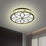 Modern Led Crystal Block Ceiling Light With Bloom Pattern In White