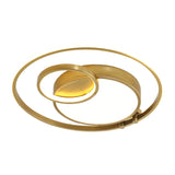 Minimalist Gold Rounded Flush Mount Led Ceiling Light For Bedrooms
