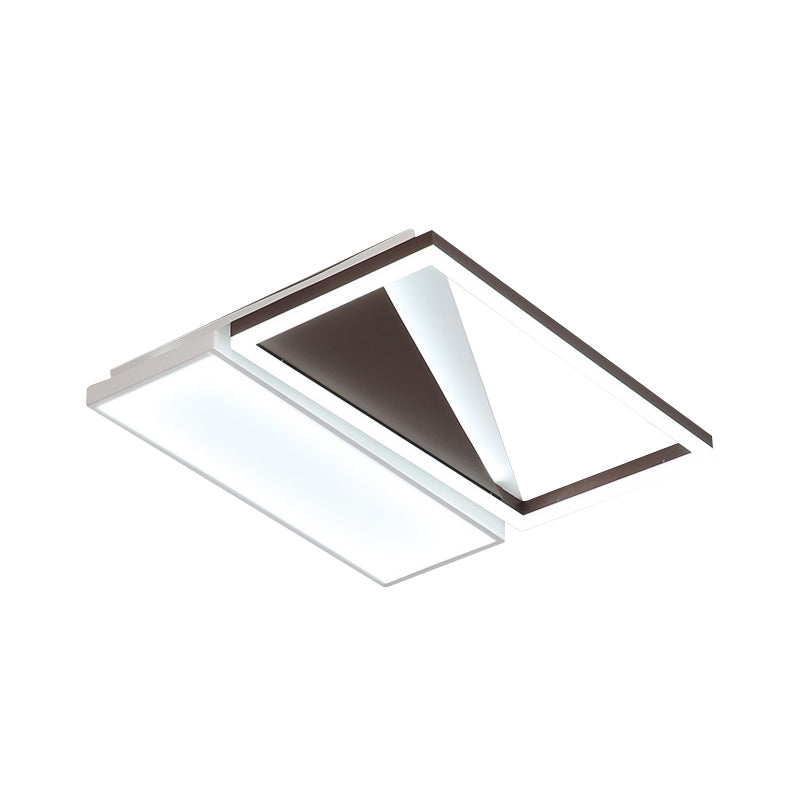 Geometric Led Flush Mount Light Black And White Acrylic Modern Design 18/21.5